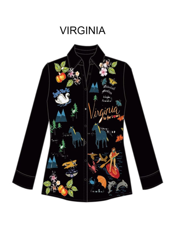 Avani Del Amour Shirt Virginia Embroidered Shirt Jacket
