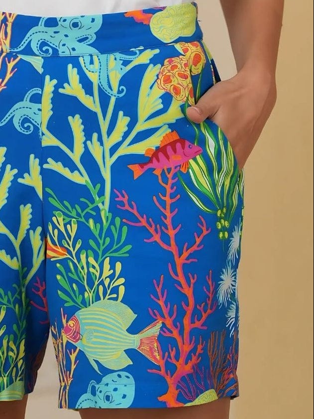 Avani Del Amour Short Azure Blue Coral Reef Paradise Shorts