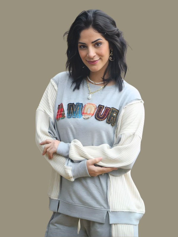 Avani Del Amour Sweatshirt Amour Everyday Embroidered Sweatshirt