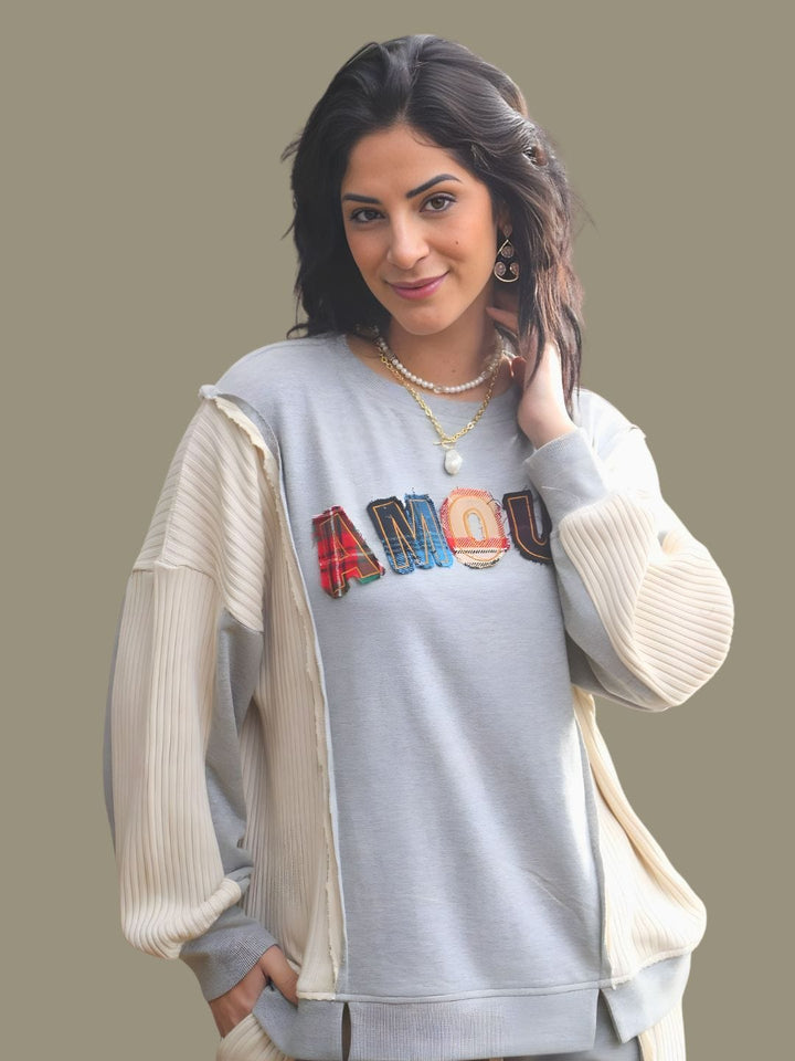 Avani Del Amour Sweatshirt Amour Everyday Embroidered Sweatshirt