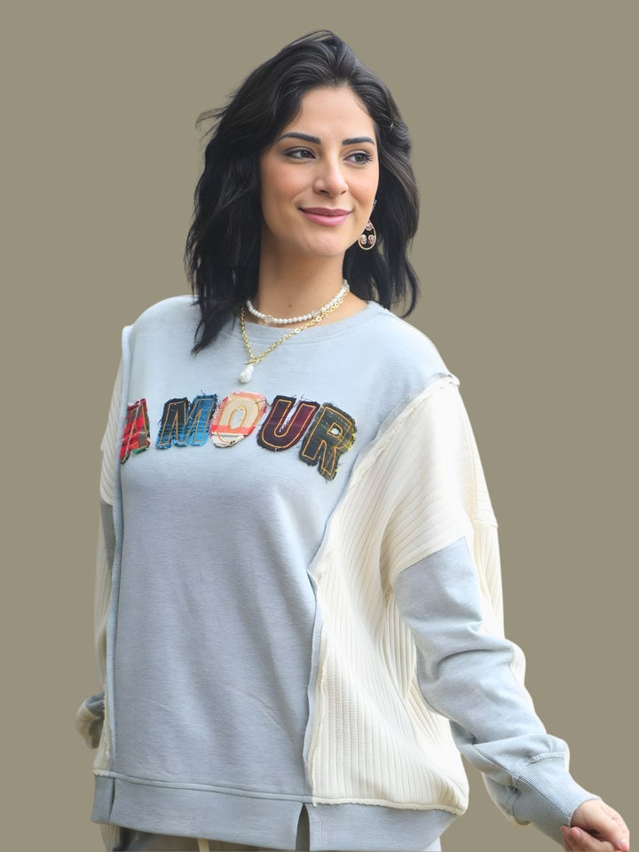 Avani Del Amour Sweatshirt Amour Everyday Embroidered Sweatshirt