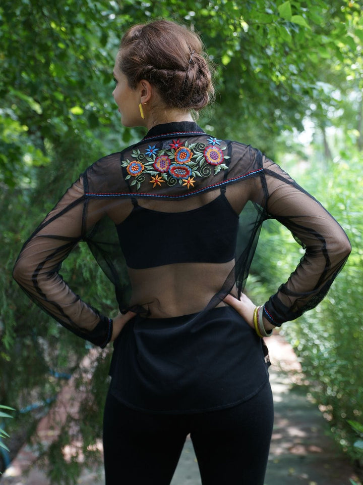 Avani Del Amour TOPS Mesh Embroidered Shirt