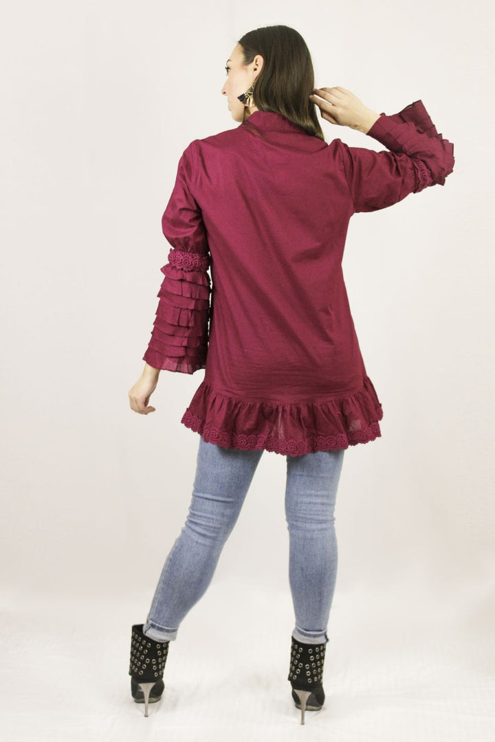 Avani Del Amour Tunic Berry Tuck It In My Tuxedo Tunic