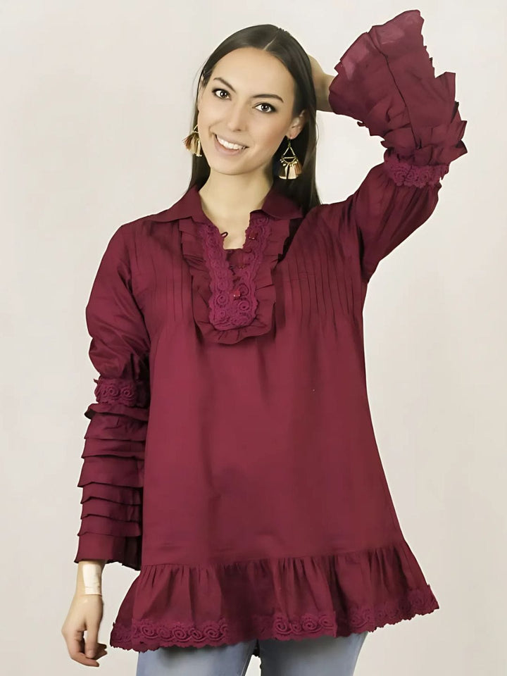 Avani Del Amour Tunic Berry Tuck It In My Tuxedo Tunic