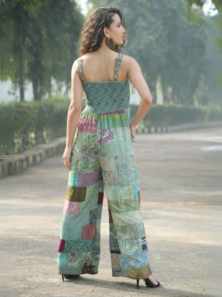Traditions & Modernity Jumpsuit Olive Bohemian Patchwork Wide-Leg Jumpsuit