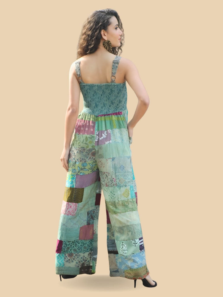 Traditions & Modernity Jumpsuit Olive Bohemian Patchwork Wide-Leg Jumpsuit
