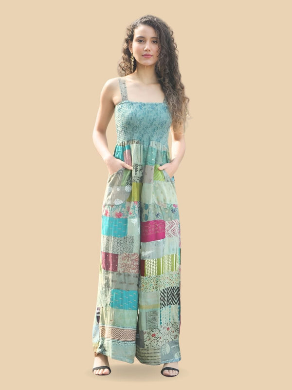 Traditions & Modernity Jumpsuit Olive Bohemian Patchwork Wide-Leg Jumpsuit
