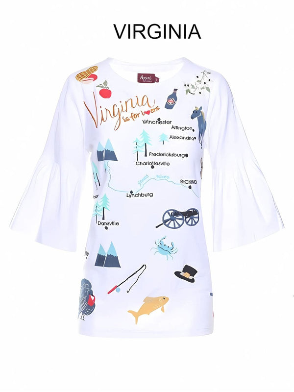 Traditions & Modernity Virginia Embroidered Flared Sleeve Tunic