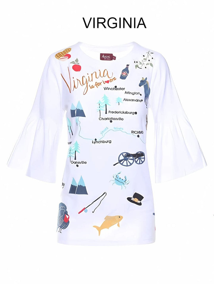Traditions & Modernity Virginia Embroidered Flared Sleeve Tunic