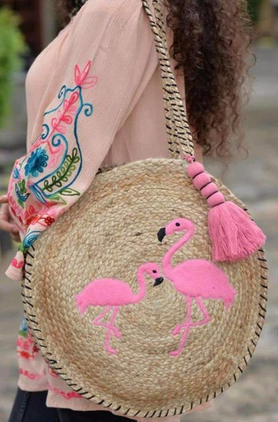 Avani Del Amour ACCESSORIES OS / FLAMINGO Let's Flamingle Jute Bag