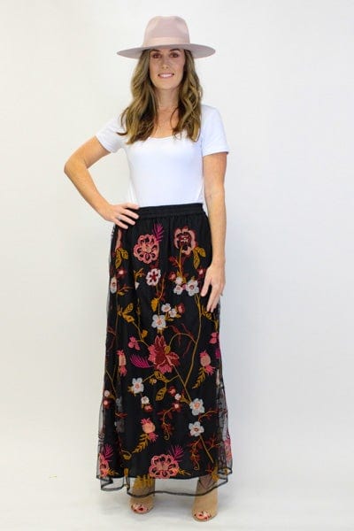Avani Del Amour BOTTOMS Floral Frock Embroidered Maxi Skirt