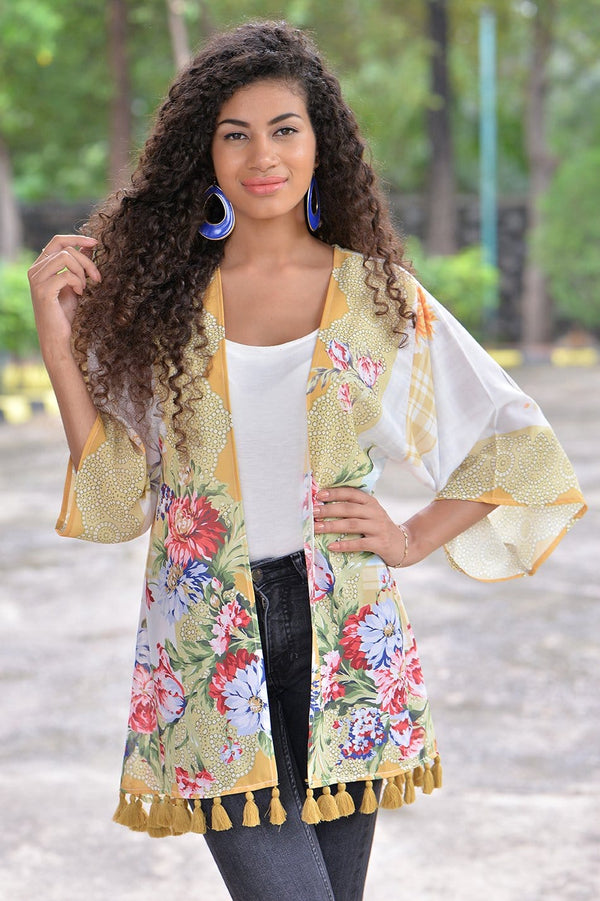 Avani Del Amour KIMONO Garden Party Tassled Kimono