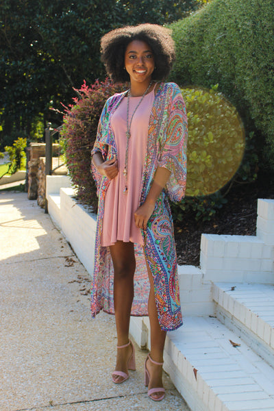 Avani Del Amour OUTERWEAR I'm At My Max Paisley Printed Duster