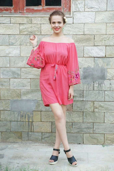 Avani Del Amour Pretty In Pink Embroidered Tunic Dress