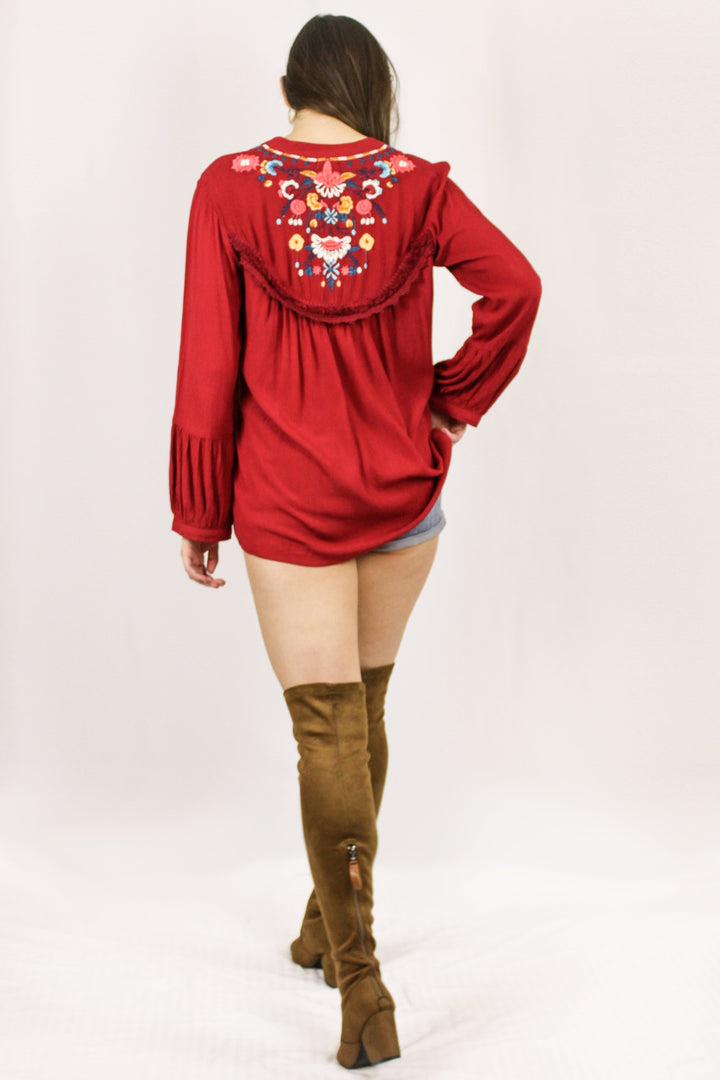 Avani Del Amour TOP Code Red Embroidered Tunic