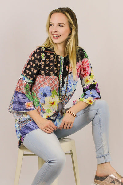 Avani Del Amour TOP Follow Me With Flowers Tunic