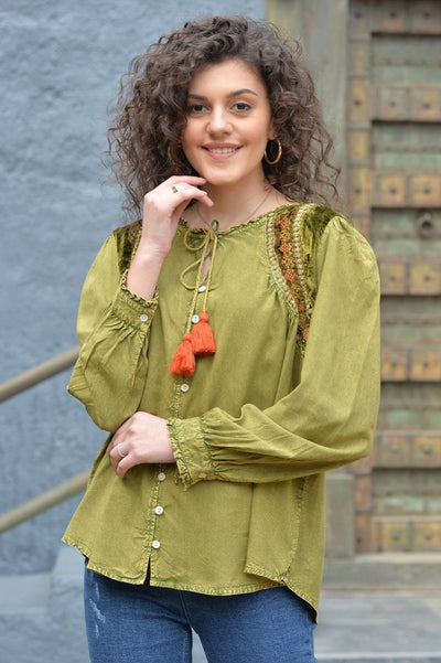 Avani Del Amour TOP I'll Carry The Weight Flowy Multi Media Tunic