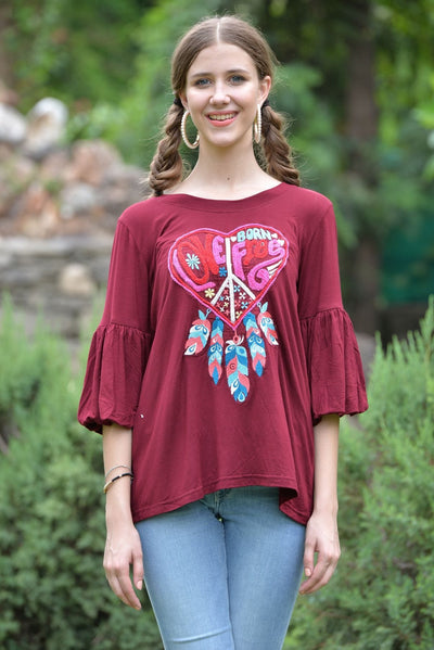 Avani Del Amour TOP Living the Dream Catcher Flared Sleeve Tee