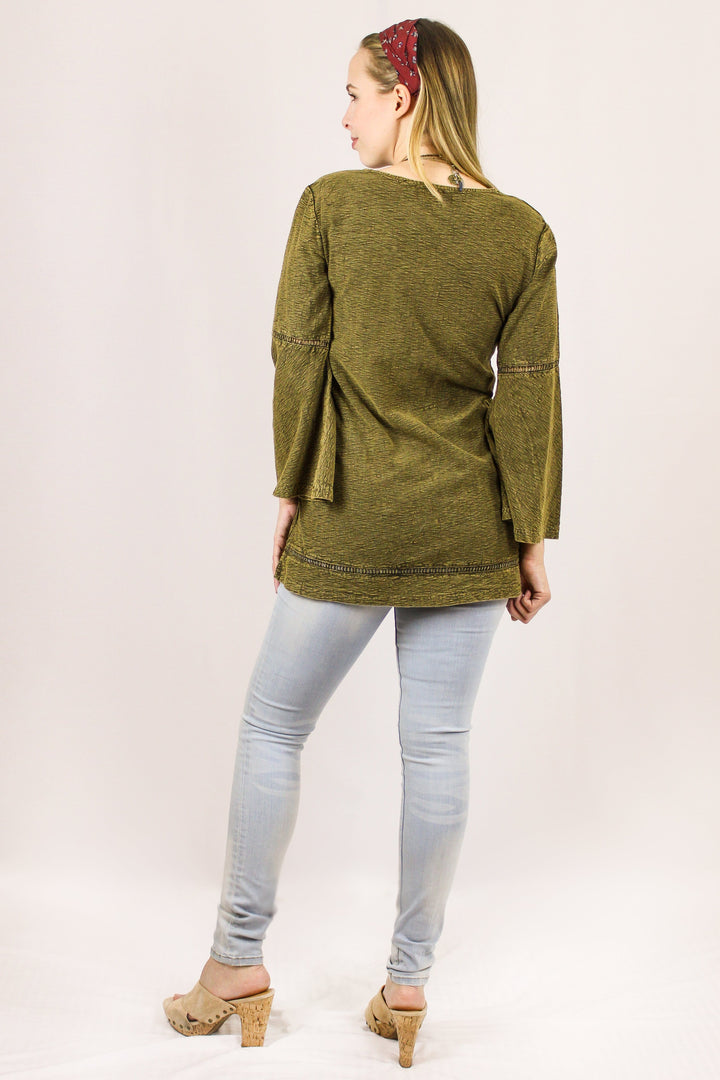 Avani Del Amour TOP Olive You Nubby Knit Tunic Top