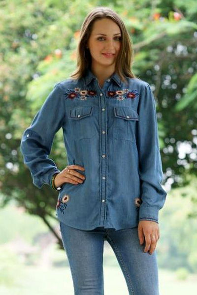Avani Del Amour TOP Tencel Of The Day Embroidered Shirt