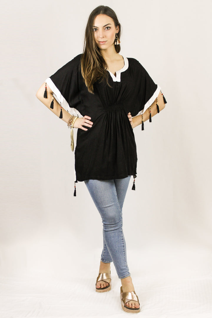 Avani Del Amour TOPS Feeling Free Smocked Poncho Top