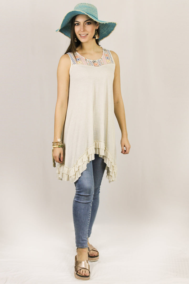 Avani Del Amour TOPS Hi Low Can You Go Ruffle Tunic