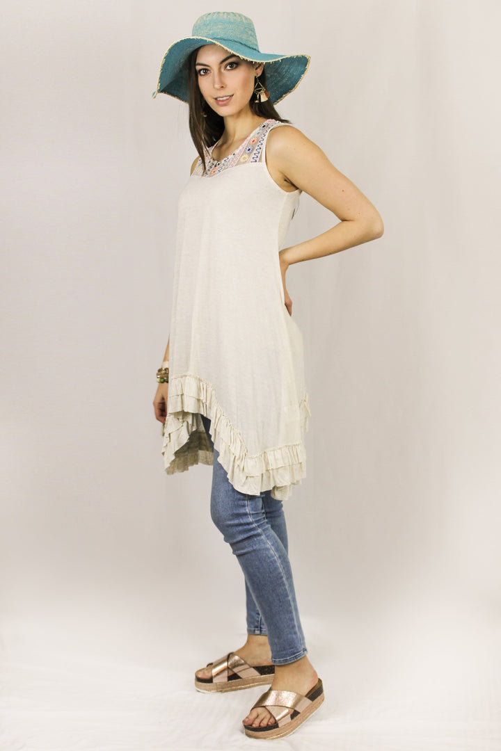 Avani Del Amour TOPS Hi Low Can You Go Ruffle Tunic