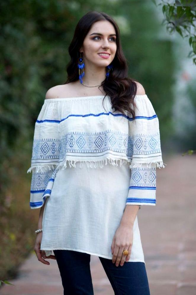 Avani Del Amour TOPS Magic in Mykonos Off Shoulder Tunic